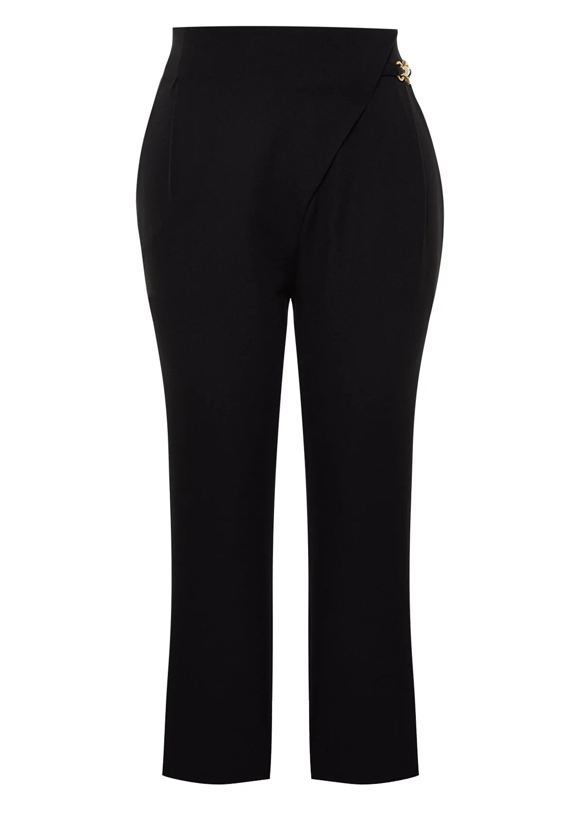 Plus Size High Waist Straight Fit Trousers