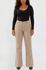YMI Junior Plus Wide Leg Hyperstretch Pants - Taupe