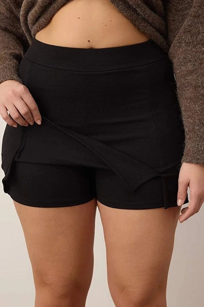 WOJCOR Plus Size Slit Knitted Skirt
