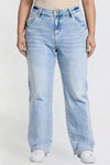 YMI Junior Plus Bella High Rise Wide Leg Jeans - Light Wash