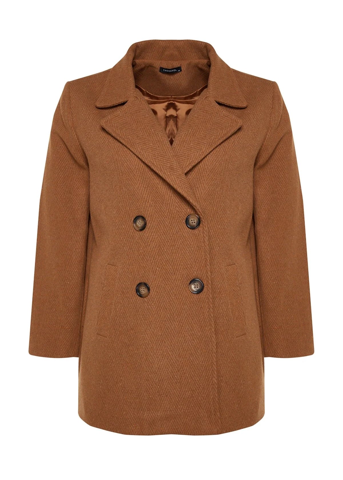 Plus Size Relaxed Single Button Cuff Coat