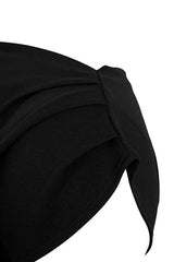 WOJCOR Plus Size Draped Detail Asymmetrical Collar Knitted Blouse