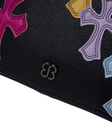 Bessie London Cross Appliqué Shoulder Bag - Black