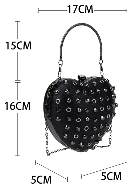 Bessie London Studded Heart Crossbody Bag