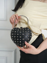Bessie London Studded Heart Crossbody Bag
