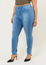 Vibrant M.i.U Plus Signature Skinny Jeans -Medium Stone