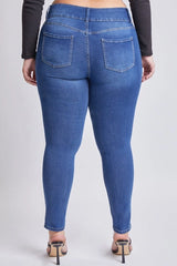 YMI Plus 3 Button High-Rise Skinny Jeans