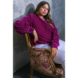 DORCAS Plus Velvet Long Sleeve Top - Orchid
