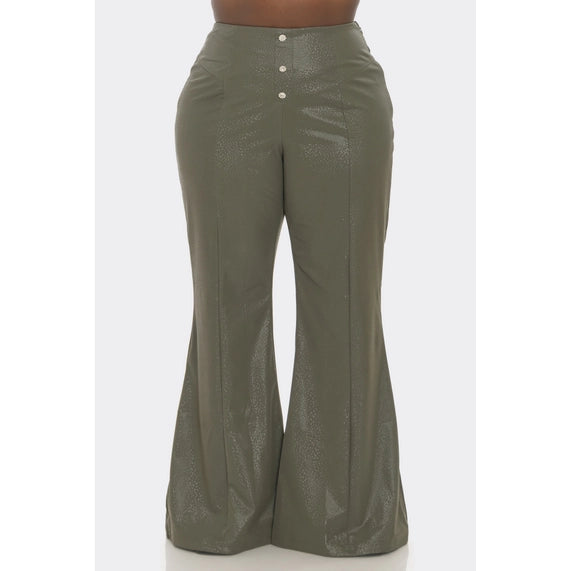 The Sang Plus Size Waist Button Up Long Pants