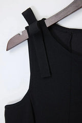 WOJCOR Plus Size Sleeveless Peplum Blouse with Waist and Shoulder Bow Detail