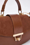 WOJCOR Suede Mini Shoulder Bag with Accessory Closure