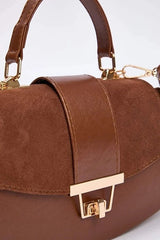 WOJCOR Suede Mini Shoulder Bag with Accessory Closure