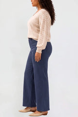 YMI Junior Plus High Rise Hyperstretch Wide Leg Pants - Navy