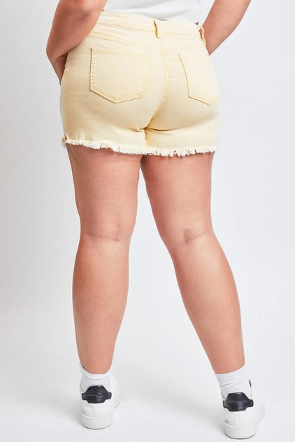 YMI Plus High Rise 80's Acid Wash Mom Short
