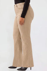 YMI Junior Plus Wide Leg Hyperstretch Pants - Taupe