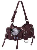 Bessie London Punk Buckle Baguette Bag