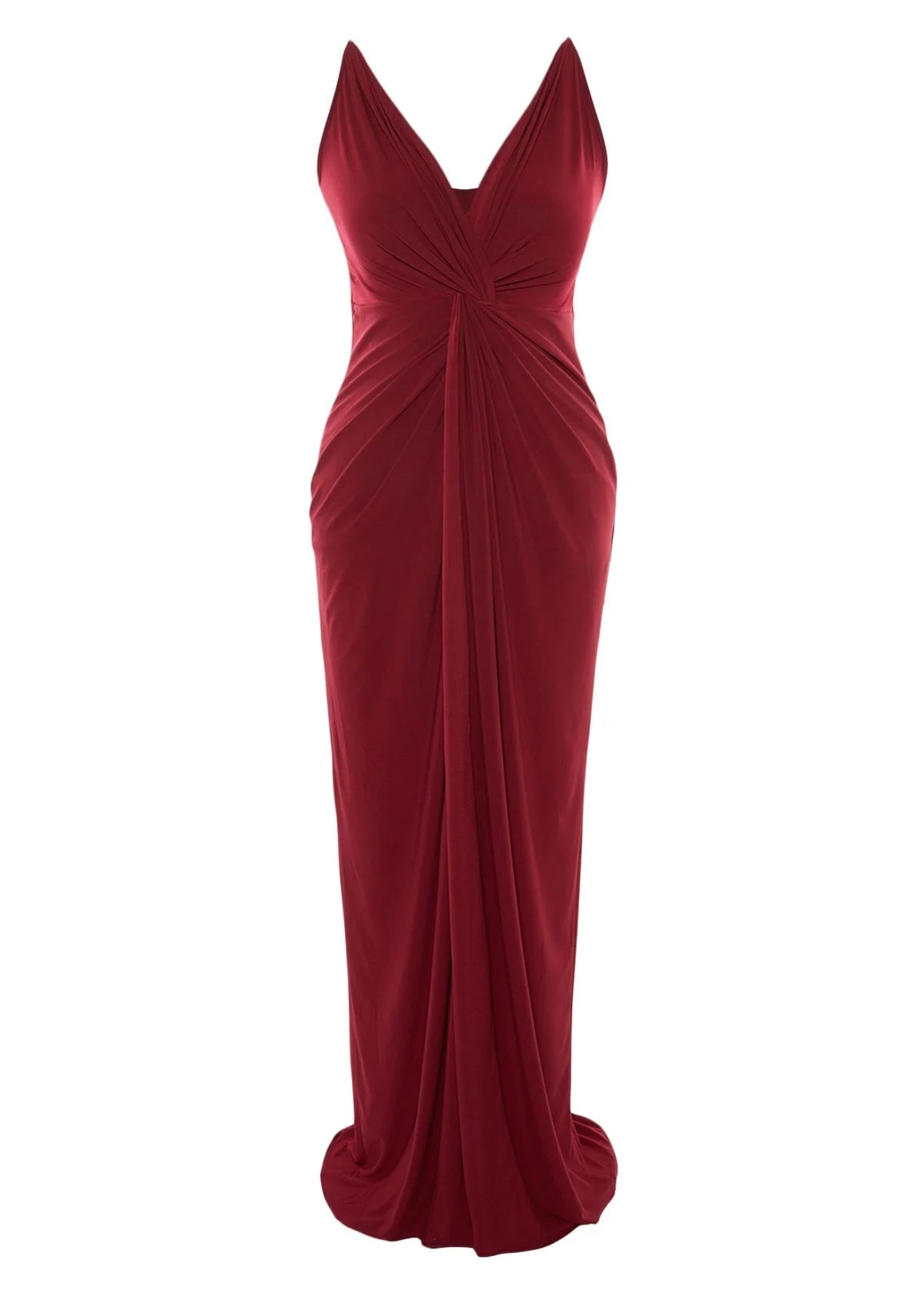 Plus Size Knitted Drape Detailed Evening Maxi Dress