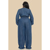DORCAS Plus Lsv Washed Dark Denim Jumpsuit
