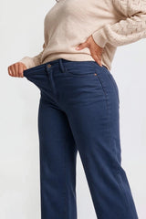 YMI Junior Plus High Rise Hyperstretch Wide Leg Pants - Navy