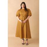 FLYING TOMATO Plus Size Textured Midi Dress - Camel