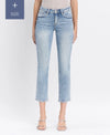 Lovervet by VERVET Plus Size Mid Rise Crop Slim Straight Jeans - Light Blue