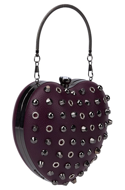 Bessie London Studded Heart Crossbody Bag
