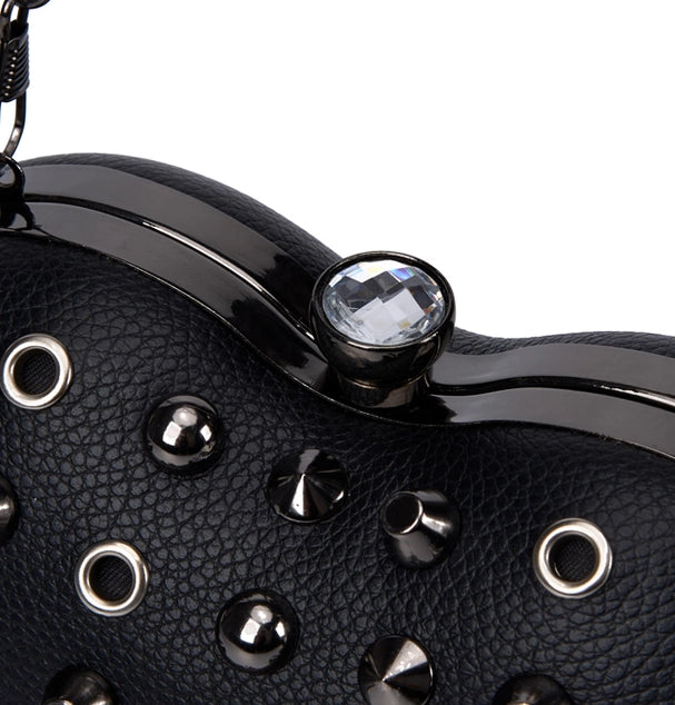 Bessie London Studded Heart Crossbody Bag