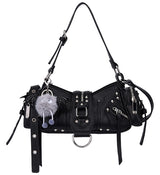 Bessie London Punk Buckle Baguette Bag