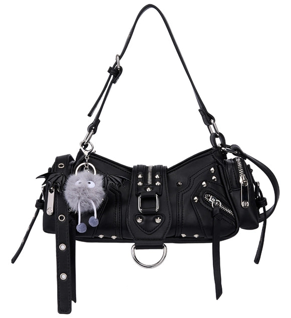 Bessie London Punk Buckle Baguette Bag