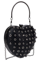 Bessie London Studded Heart Crossbody Bag