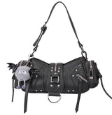 Bessie London Punk Buckle Baguette Bag