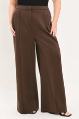 Flying Tomato Solid Stretch Woven Pant - Brown
