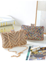 PEACH ACCESSORIES Crystals Stones Evening Clutch Bag - Rainbow