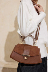 WOJCOR Suede Mini Shoulder Bag with Accessory Closure
