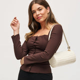 Urban Expressions Rachel - Croco Shoulder Bag - Bone