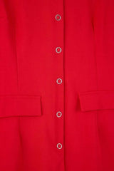 WOJCOR Buttoned Mini Woven Plus Size Dress - Red