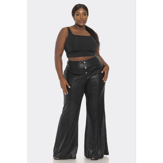 The Sang Plus Size Waist Button Up Long Pants