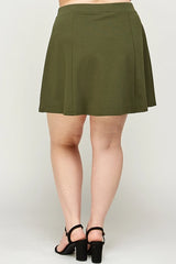 Haute Fox Plus Size Skirt Double Breasted Box Pleated - Olive