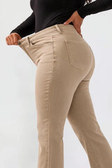 YMI Junior Plus Wide Leg Hyperstretch Pants - Taupe