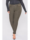 YMI Junior Plus Size Hyperstretch Skinny Pants - Dark Olive