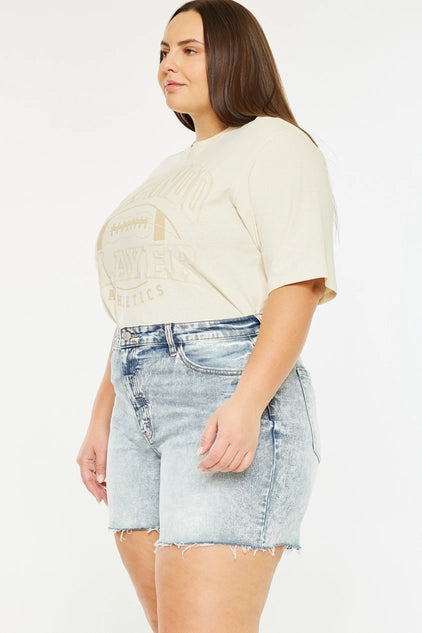 Kan Can USA Plus 90's High Rise SHORTS - Light Wash