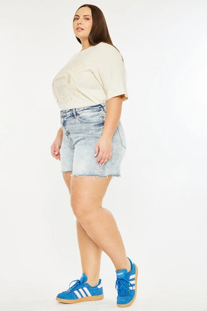 Kan Can USA Plus 90's High Rise SHORTS - Light Wash