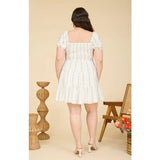 CURVE MARKET Plus Size Floral Short Sleeve Tiered Mini Dress