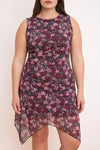 WOJCOR Plus Size Floral Patterned Tulle Knitted Dress - Multi