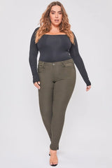 YMI Junior Plus Size Hyperstretch Skinny Pants - Dark Olive