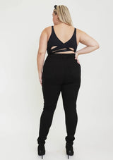 Vibrant M.i.U Plus Berry Skinny Jeans - Black