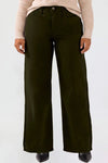 YMI Junior Plus Hyperstretch High Rise Wide Leg Pants - Dark Olive