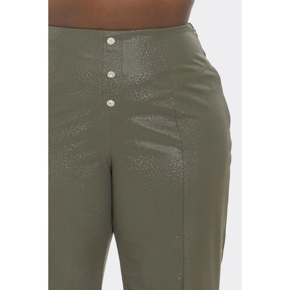 The Sang Plus Size Waist Button Up Long Pants