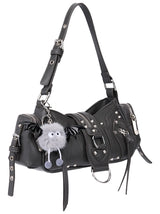 Bessie London Punk Buckle Baguette Bag