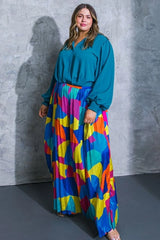 FLYING TOMATO Plus Size Solid Woven Top